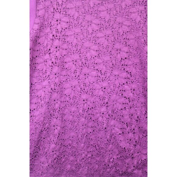 Laura Scott Lace Purple 3/4 Sleeves Top-Size Large - Picture 2 of 8